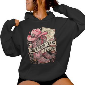 She's From Texas I Can Tell Cowboy Boots Country Girl Women Hoodie - Thegiftio UK