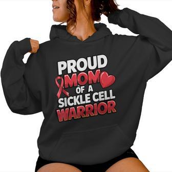 Sickle Cell Warrior Awareness Proud Mom Burgundy Ribbon Women Hoodie | Seseable UK