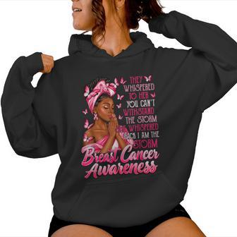 Storm Breast Cancer Afro African Black Pink Ribbon Women Hoodie - Thegiftio UK