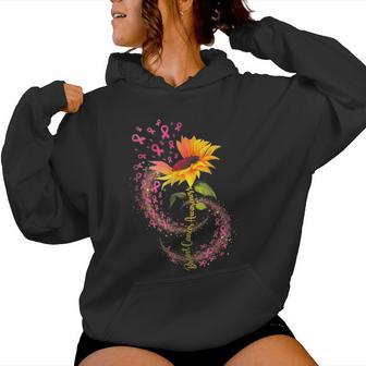 Sunflower Pink Ribbon Breast Cancer Awareness Survivor Women Women Hoodie - Thegiftio UK