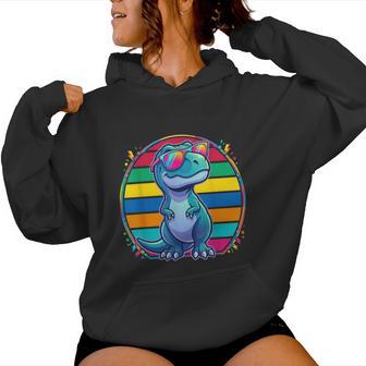 T-Rex Retro Kinder Frauen Lustiger Dinosaurier Kapuzenpullover für Damen - Geschenkecke