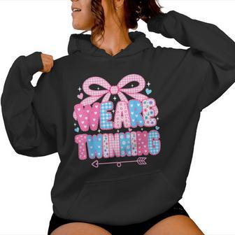 We Are Twinning Coquette Bow Twin Day Spirit Week Girls Women Hoodie - Thegiftio UK
