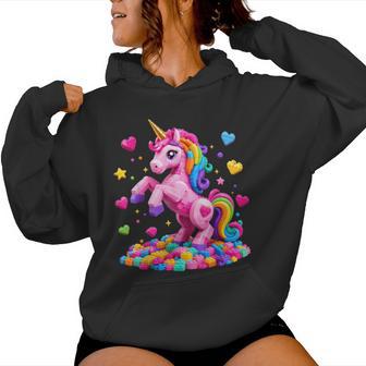 Unicorn Master Builder Girls Kids Building Bricks Blocks Toy Women Hoodie - Thegiftio UK