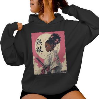Vintage African American Samurai Warrior Afro Black Girl Women Hoodie - Thegiftio UK