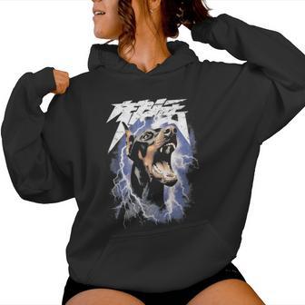 Vintage Dobermann Y2k Grunge 90S Dog Graphic Women Sweat à capuche femme - Cadeauxyz
