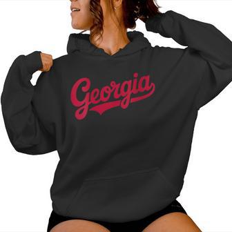 Vintage Georgia Script Retro Swoosh Women Hoodie - Thegiftio UK