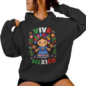 Viva Mexico Toddler Girls Flores Mexican Independence Day Women Hoodie - Thegiftio UK