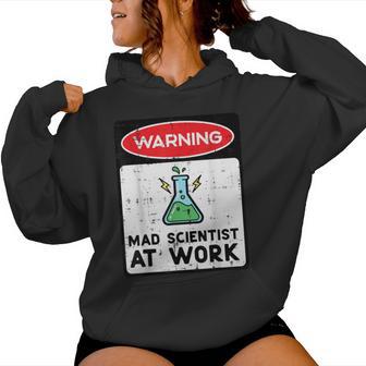 Warning Mad Scientist At Work Halloween Costume Women Women Hoodie - Thegiftio UK
