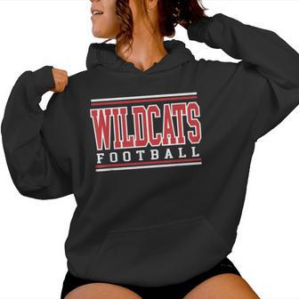 Wildcats Game Day Football Mom Red Wildcat Pride Mascot Women Hoodie - Thegiftio UK