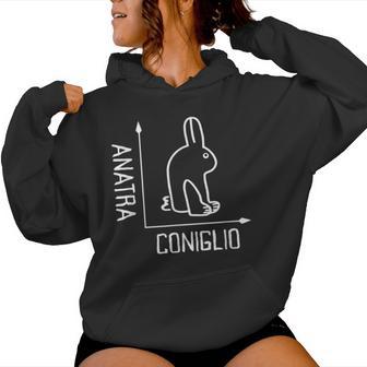 Wittgenstein Rabbit Duck Filosofia Illusione Felpa con cappuccio da donna - Novitaregali