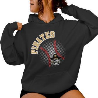 Women's Pirates Baseball Mom Game Day Sports Gold Pirate Pride Women Hoodie | Seseable UK