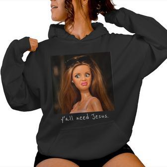 Ya'll Need Jesus Disgusted Face Christian Meme Women Hoodie - Thegiftio UK