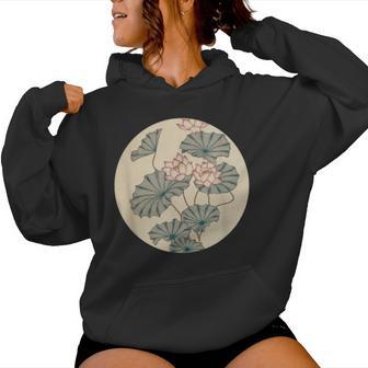 蓮の花 浮世絵 日本風アート レディースパーカー - Kawaiitshirt