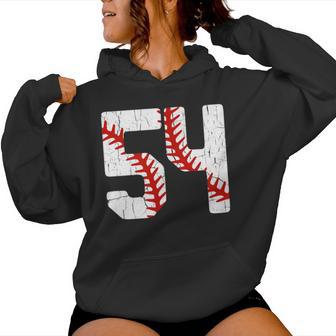 野球選手 ジャージ 番号54 54 Proud Baseball Mom Dad レディースパーカー - Kawaiitshirt