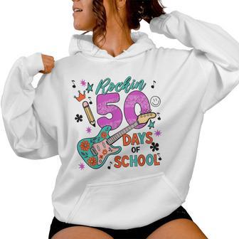 50Th Day Of School Rockin 50 Days Boy Smarter Teacher Women Hoodie - Thegiftio UK
