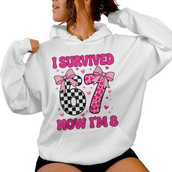 8Th Birthday Girl I Survived 6 7 Now I’M 8 Year Old Bday Women Hoodie | Seseable UK