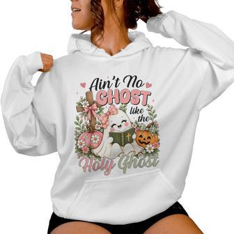 Ain't No Ghost Like The Holy Ghost Floral Halloween Costume Women Hoodie | Seseable UK