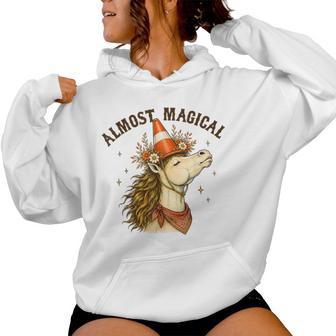 Almost Magical Horse Unicorn Humor Traffic Cone Hat Women Hoodie - Thegiftio UK