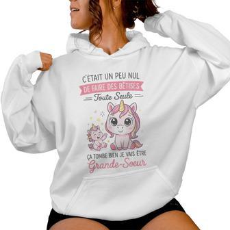 Annonce Grossesse Fille Cadeau Future Grandeœur Licorne Sweat à capuche femme - Cadeauxyz