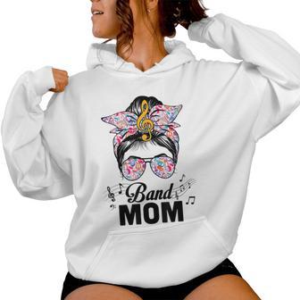 Band Mom Marching Band Messy Bun Hair Woman Women Hoodie - Thegiftio UK