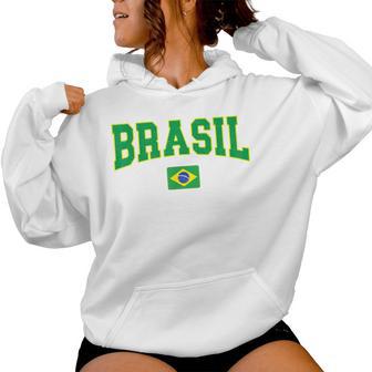Bandera De Brasil Amarilloerde Orgulloso Brasil Hombres Es Brasil Sudadera con capucha para mujer - Regaloses