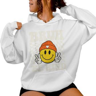 Bruh Be Kind Anti-Bullying Unity Day Kindness Orange Kids Women Hoodie - Thegiftio UK