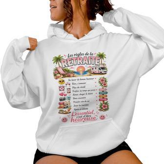 Cadeau Retraitée Original Les Règles De La Retraite Sweat à capuche femme - Cadeauxyz