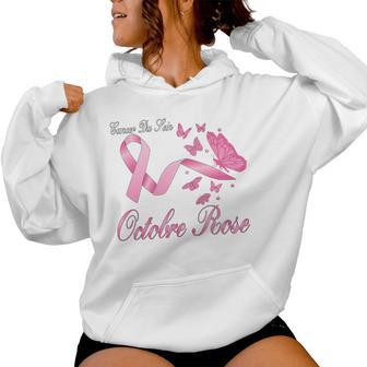 Cancer Duein Octobre Rose Ruban Rose Papillon Haut De Gamme Sweat à capuche femme - Cadeauxyz