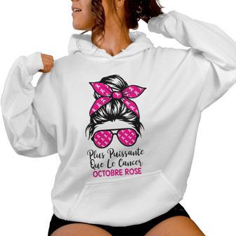 Cancer Duein Octobre Rose Ruban Plus Puissante Sweat à capuche femme - Cadeauxyz