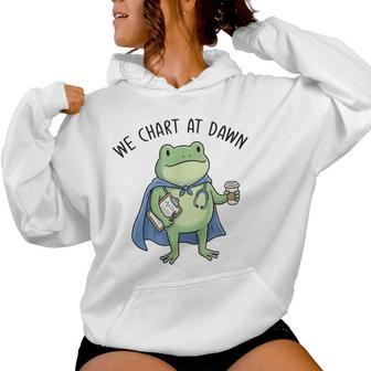 We Chart At Dawn Registered Nurse Frog Rn Lpn Nursing Women Hoodie - Thegiftio UK