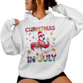 Christmas In July Flamingo Hawaiian Summer Kid Women Hoodie - Thegiftio UK