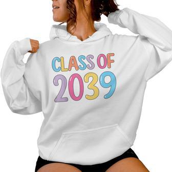 Class Of 2039 Grow With Me Handprints On Back K To 12 Grade Women Hoodie - Thegiftio UK