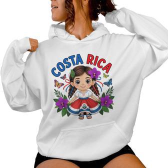 Cute Costa Rica Girl In Traditional Dress For Kids Women Hoodie - Thegiftio UK