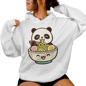 Cute Panda Ramen Noodles Kawaii Anime Food Lover Graphic Women Hoodie - Thegiftio UK
