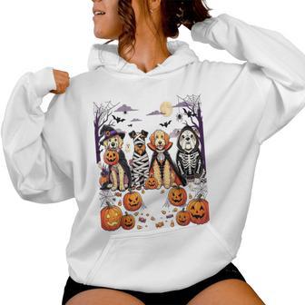Dogs Dog Pumpkin Ghost Halloween Kids Boys Girls Women Hoodie - Thegiftio UK