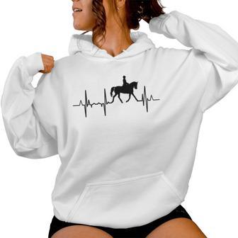 Doma Clásica Equitación Heartline Caballo Cardiograma Sudadera con capucha para mujer - Regaloses