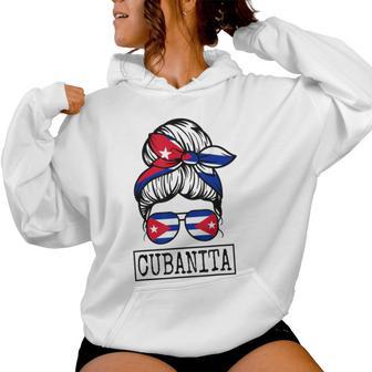Drapeau Cubanita Pour Fille Avec Chignon Sweat à capuche femme - Cadeauxyz