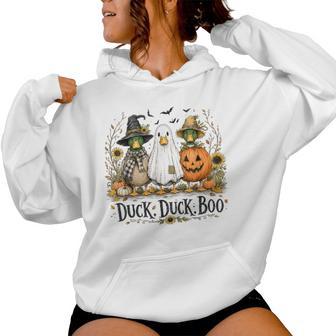 Duck Duck Boo Halloween Ghost Pumpkin Fall Mom Women Hoodie | Seseable UK