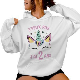 Enfant Anniversaire Licorne Fille J'ai 2 Ans Deux Ans Sweat à capuche femme - Cadeauxyz