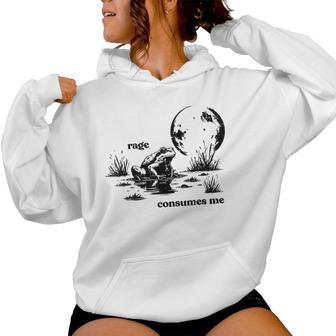 Frog Rage Consumes Me Meme Humor Sarcastic Women Women Hoodie - Thegiftio UK