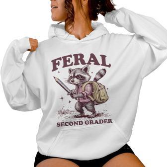 Back To School Raccoon Feral Second Grader 2Nd Grade Women Hoodie - Thegiftio UK