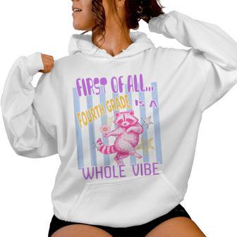 Fourth Grade Raccoon School Student Graphic Women Hoodie - Thegiftio UK