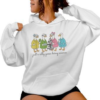 Microbiology Silly Goose Science Teacher Microscope Women Hoodie - Thegiftio UK