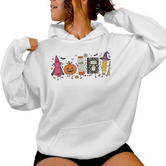Spooky School Teacher School Supplies Halloween Women Hoodie - Thegiftio UK