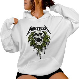 kull Monstera Plant Lover Gardener Grunge Metal Band Sweat à capuche femme - Cadeauxyz
