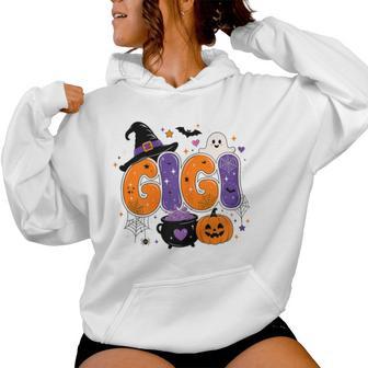 Gigi Halloween Witch Hat Ghost Pumpkins Halloween Spooky Women Hoodie - Thegiftio UK