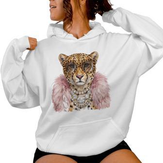 Glam Cheetah Leopard Sunglasses Pink Girly Women Women Hoodie - Thegiftio UK