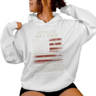 God Created Man And Woman Democrats Created Other Genders Performance Women Hoodie - Thegiftio UK