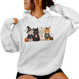 Halloween Cat Witch Scary Kittens Pumpkin Kids Women Hoodie - Thegiftio UK