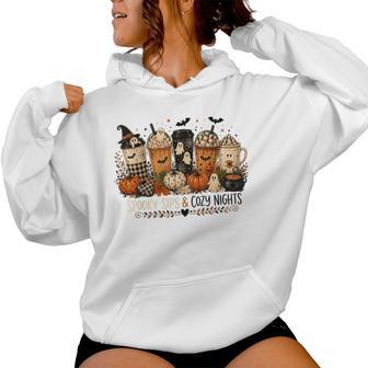 Halloween Coffee Ghost Spooky Cozy Autumn Fall Women Women Hoodie - Thegiftio UK